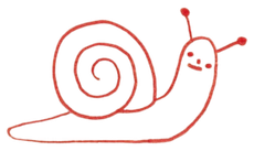 A red snail drawing